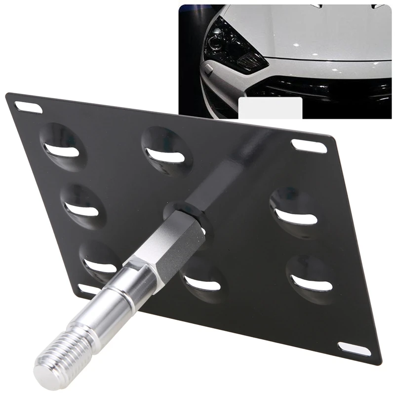 

1 Set Aluminum Bumper Tow Hook License Plate Frame Mounting Adapter Bracket Holder For Hyundai Genesis Coupe 2010-up