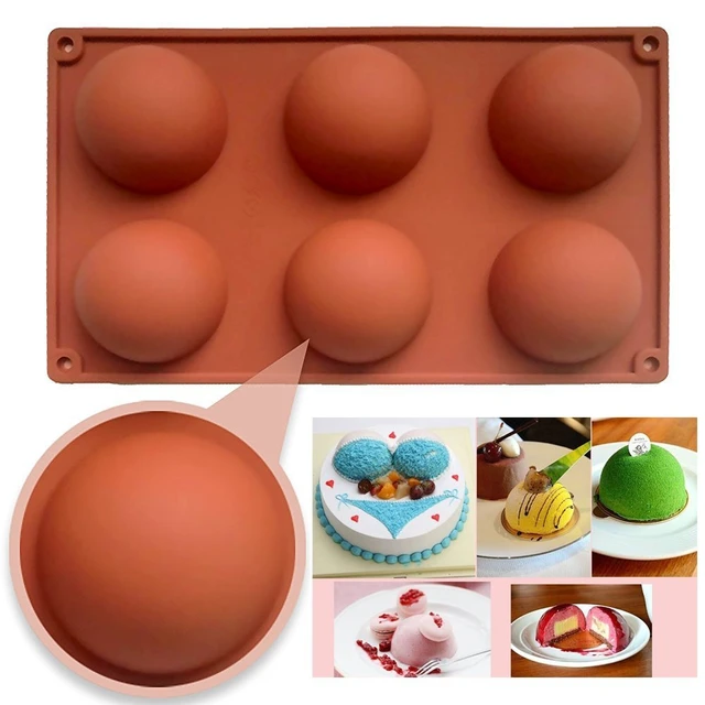 Large 6 Cavities Hemisphere Dome Silicone Half Sphere Silicone Mold for