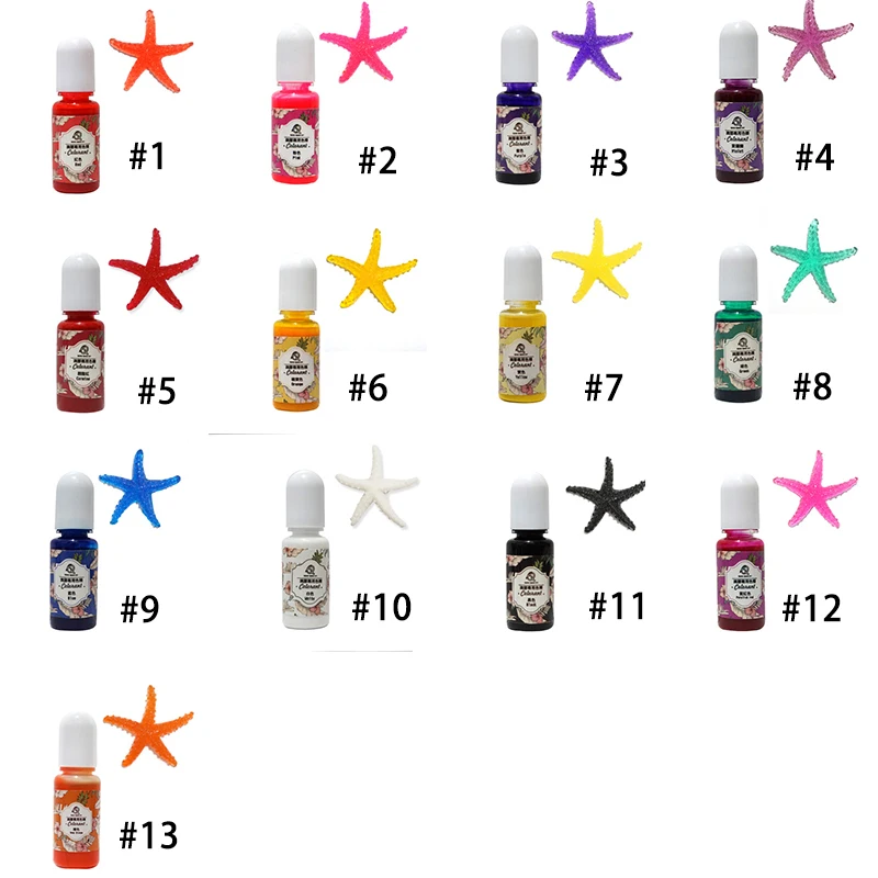 13 Цветов 10g/бутылки УФ смолы жидкий краситель лак с пигментом смола для DIY аксессуар для изготовления ювелирных изделий окрашивающий