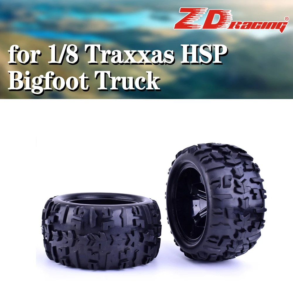 

2Pcs ZD Racing 150mm Wheel Rim and Tires 17mm Hex Hub for 1/8 Traxxas Monster Bigfoot Truck HSP Off Road HPI RC Car spare part