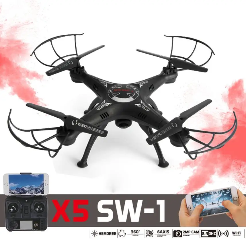 Drone 2,4 г 4CH 6 осям FPV Радиоуправляемый Дрон Quadcopter Wi-Fi Камера видео записи видео в режиме реального времени 2 управление режимы Quadcopter t228