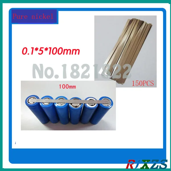 

150pcs a lot 0.1x5x100mm Pure nickel tab welding tab panel solder tab 18650 welding for mobile power supply