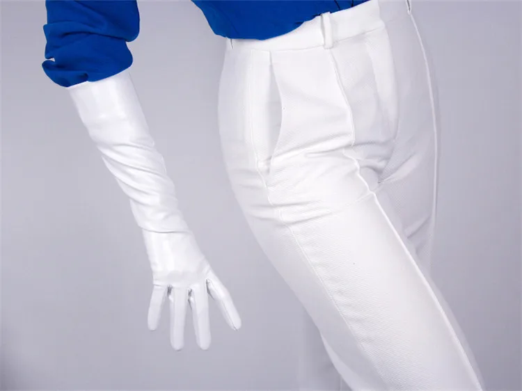 Женские перчатки средней длины 40 см Яркие Кожаные полиуретановые перчатки из лакированной кожи женские кожаные P40-09 для танцев