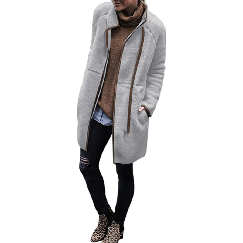 Winter Warm Fleece Jacket Tops Fashion Fluffy Cashmere