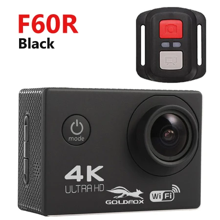 F60R Black Goldfox наружная экшн-камера видео Ultra HD 4K 30fps 170D Wifi видеокамера 30M Go Водонепроницаемая профессиональная велосипедная мини-камера на шлем - Цвет: F60R Black