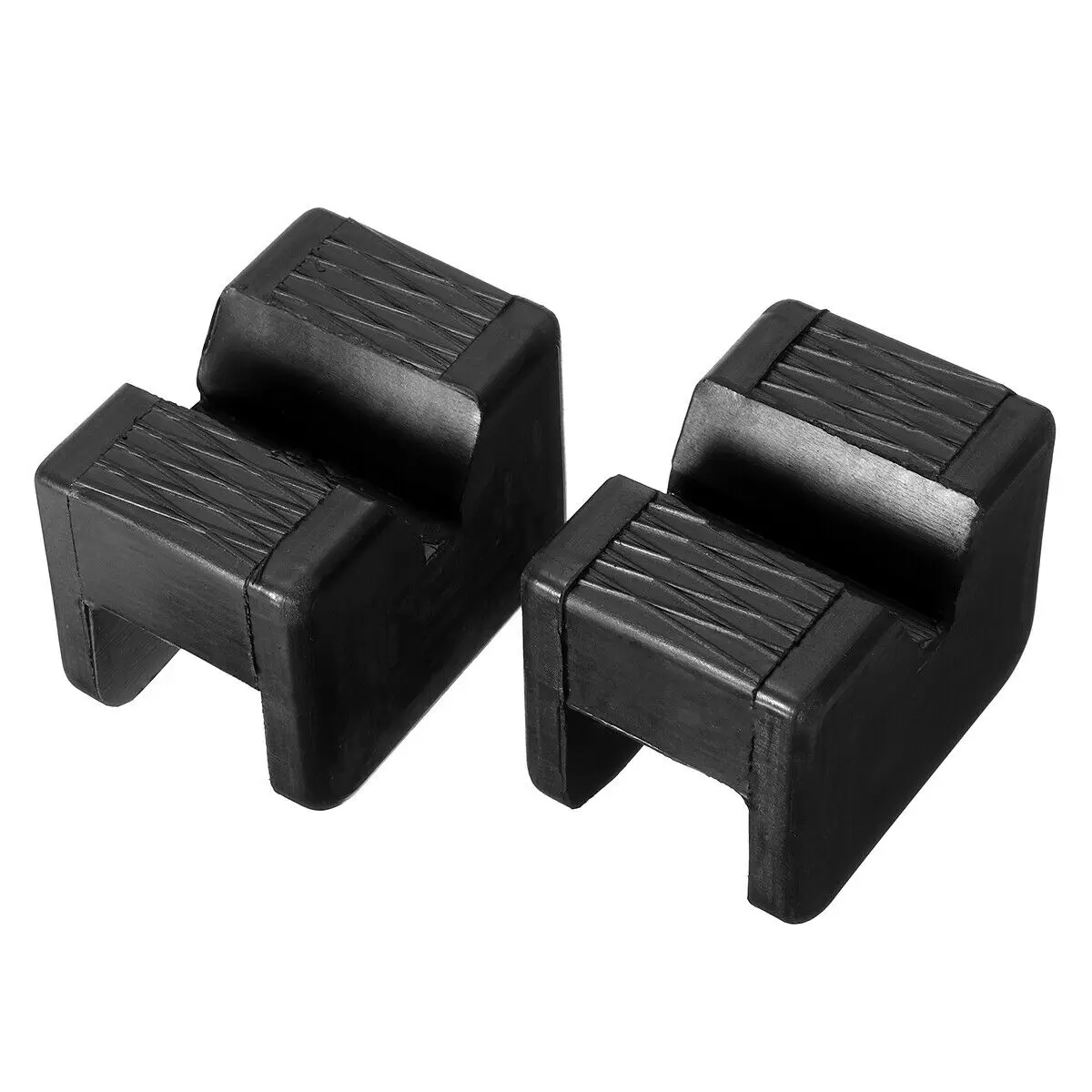  Universal 2pcs Car Slotted Trolley Floor Jack Block Rubber Pads Lift Guard Adapter For Floor Jacks 
