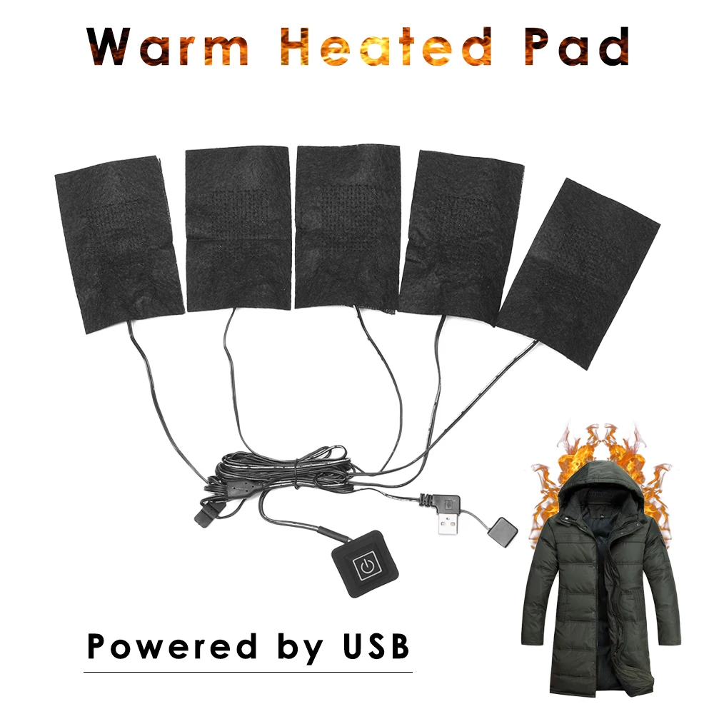 Warm USB Charged Paste Pads Waterproof Carbon Fiber Heating Pad Safe Portable Heating Warmer Pad