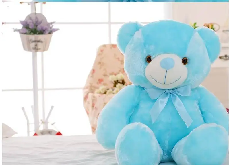 luminous plush teddy bear blue color teddy bear toys 75cmin Stuffed