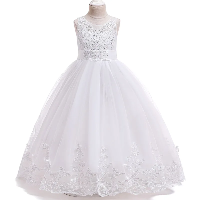 Высококачественное платье с цветочным узором; вечернее платье для маленьких девочек на свадьбу и День рождения; костюм принцессы для