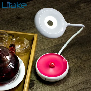 

Litake 2017 New Portable LED Bedside Table Lamp Three Dimmer Touch Switch Desk Lamps USB Rechargeable Night Light