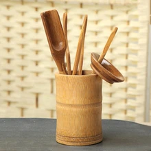 6 шт. чайная церемония набор посуды бамбуковые чайные ложки иглы клип ситечко Tong трубка#0622