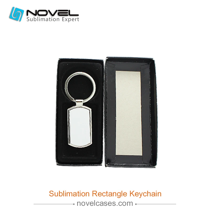 

Personality diy sublimation rectangle metal keyring with metal plate