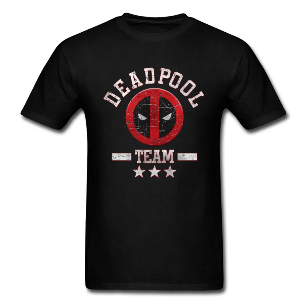 دائم سحر Deadpool فريق T قميص العالم هزلية الرياضية تي شيرت الرجال الأسود هدية التي شيرت
