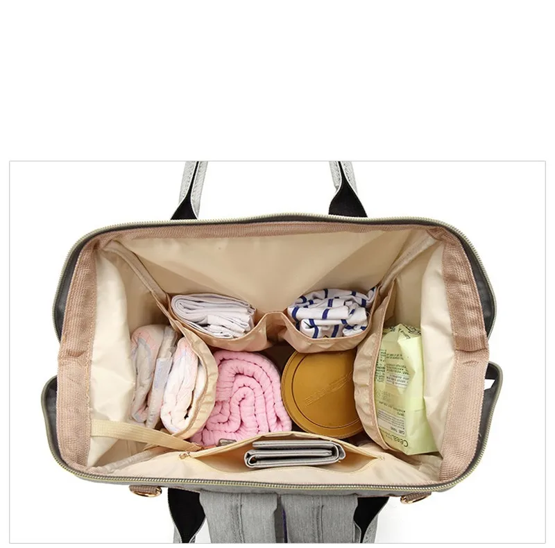Aliexpress Newborn Baby Gift  Striped Patchwork Color Double Roots Shoulder Diaper Bag Mummy Maternity Nappy Bag Large Capacity16