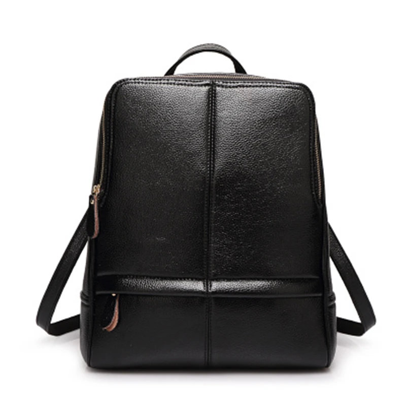 Модный женский кожаный рюкзак, многофункциональная школьная сумка на молнии для девочек-подростков, Женский дизайнерский рюкзак для путешествий, рюкзак Mochila - Цвет: Черный