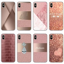 Розовое золото блестящая с принтом для samsung Galaxy J4 J5 J6 J7 J8 A5 A7 A8 A9s Plus Prime star мягкий чехол для телефона