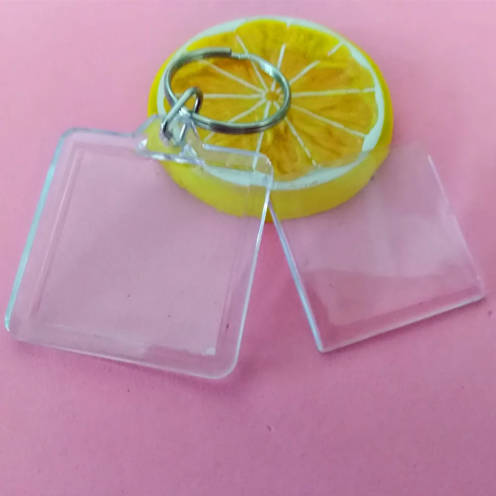 

5000 Pcs DIY Square shaped Transparent Blank Insert Photo Picture Frame Key Ring Split Acrylic keychain