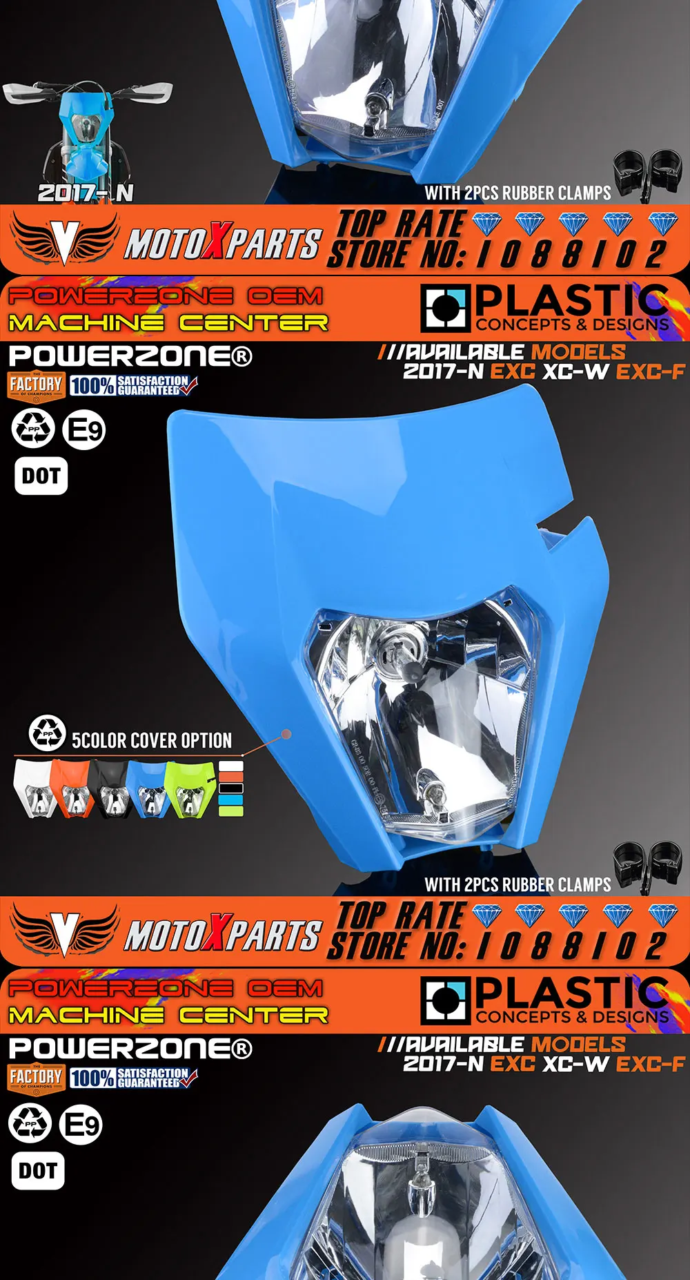 POWERZONE TLD грипп Blue limited edition фара дальнего света для мотоцикла для KTM EXC XC W SX F Enduro велосипед MX dirt Motocross-18