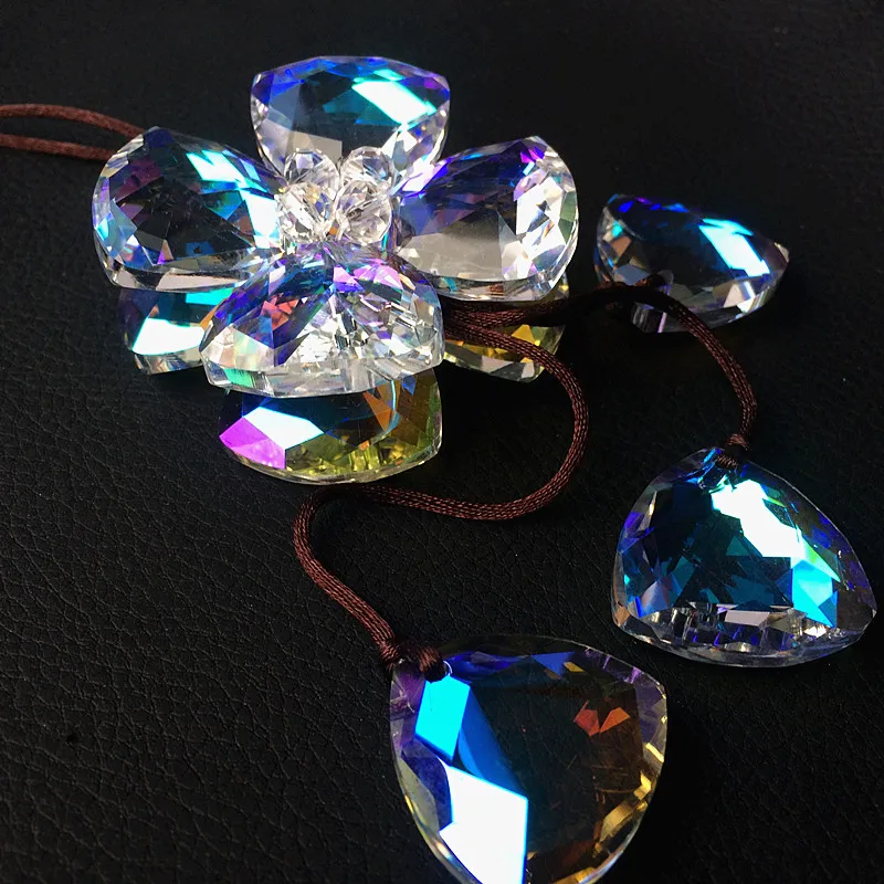 

260MM (H) Top Quality 3Color K9 Crystal Lucky Four-leaf Clover Flower Crystal Fashion Cute Car Interior Jewelry Pendant Diy Gift