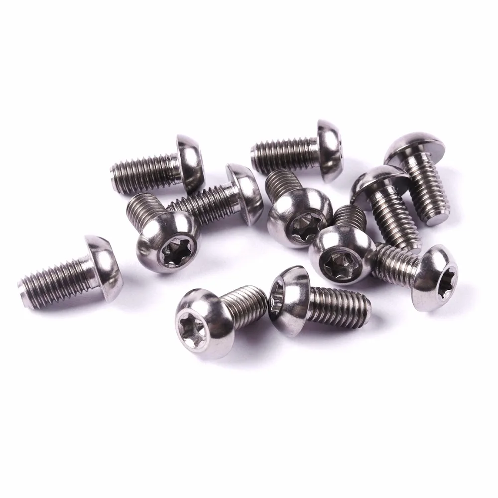 

US USA Stock Warehouse 12pcs M5x10mm Ti Titanium Torx Head Screw Bolts For Disc Brake Rotors Bike Bicycles