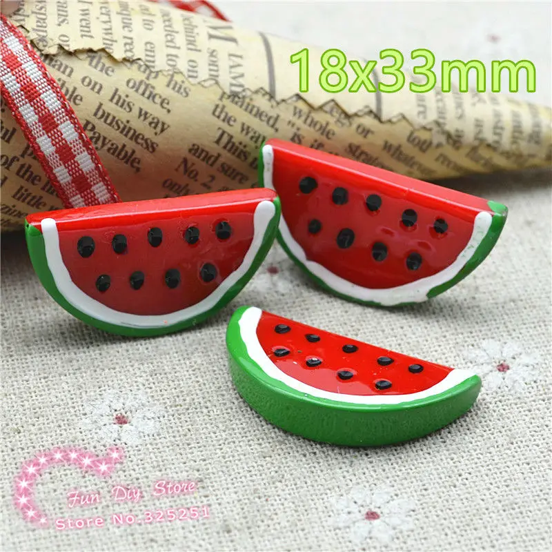 

Resin watermelon fruit dessert Flat back for decoration,hair bow center,20pcs/lot 18x33mm