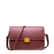 2019 spring and summer new women's bag tide port wind retro simple suede leather messenger bag lock tofu bag small square bag new tide retro tofu box mini small bag wild flight attendant shoulder messenger simple handbag