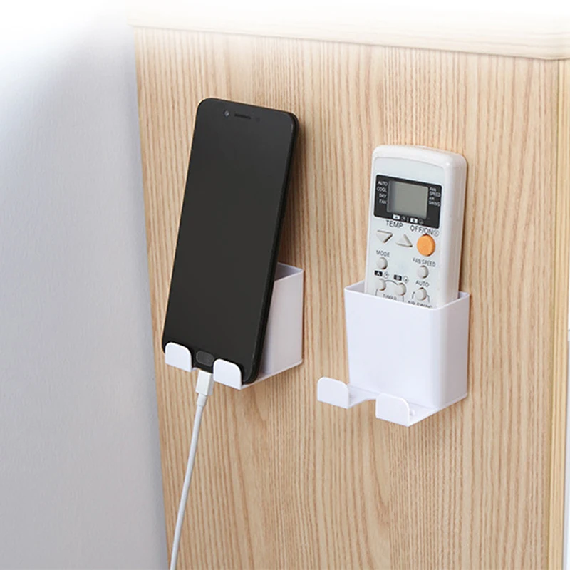 

Wall Mounted Organizer Storage Box Remote Control Air Conditioner Storage Case Mobile Phone Plug Holder Stand Container 1piece