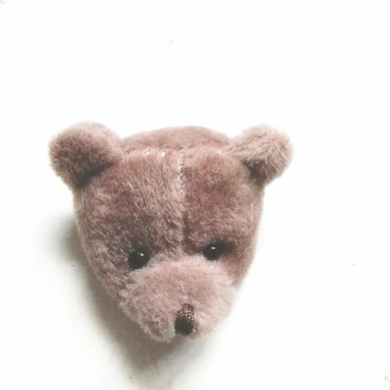 Мини-голова медведя короткая плюшевая игрушка голова DIY ювелирный аксессуар для игрушки помпон подвеска-сумка для телефона красная бежевая голова ручной работы 12 шт./партия - Цвет: Light Brown