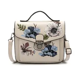 С национальной вышивкой цветочный Для женщин Курьерские сумки женские повседневные сумки для ежедневных покупок все назначения известный
