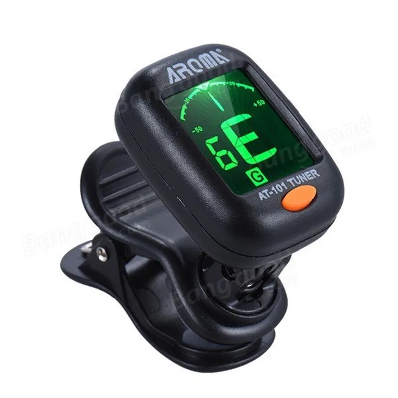

Hot AT-101 Portable Mini Clip-on Digital Tuner with Foldable Rotating Clip High Sensitivity for Chromatic Guitar Bass Ukulele