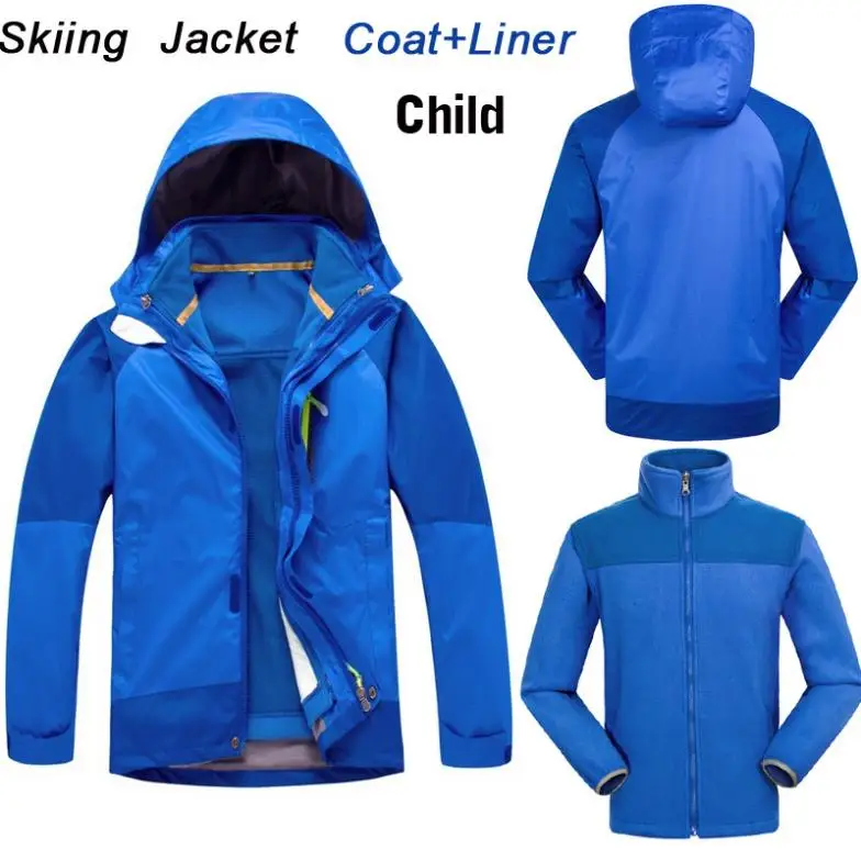 

autumn winter Boy girl coat thickening hood big boy windproof waterproof Children mountaineering Ski camping outdoor jacket