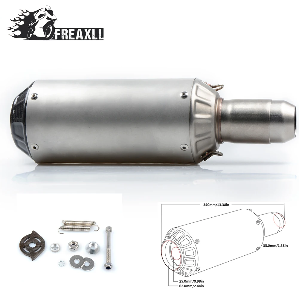 

36-51MM Universal Motorcycle Exhaust Carbon Motorbike Exhaust Pipes Bike Muffler For Yamaha MT09 Suzuki Kawasaki Z 800 BMW