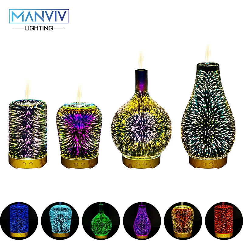 Emissor de Luz Mudando a Lâmpada Luz do Feriado Luz da Noite da Lâmpada da Fragrância do Óleo Diodo Decorativo Colorido 85-265 v Umidificador Essencial 3d ac