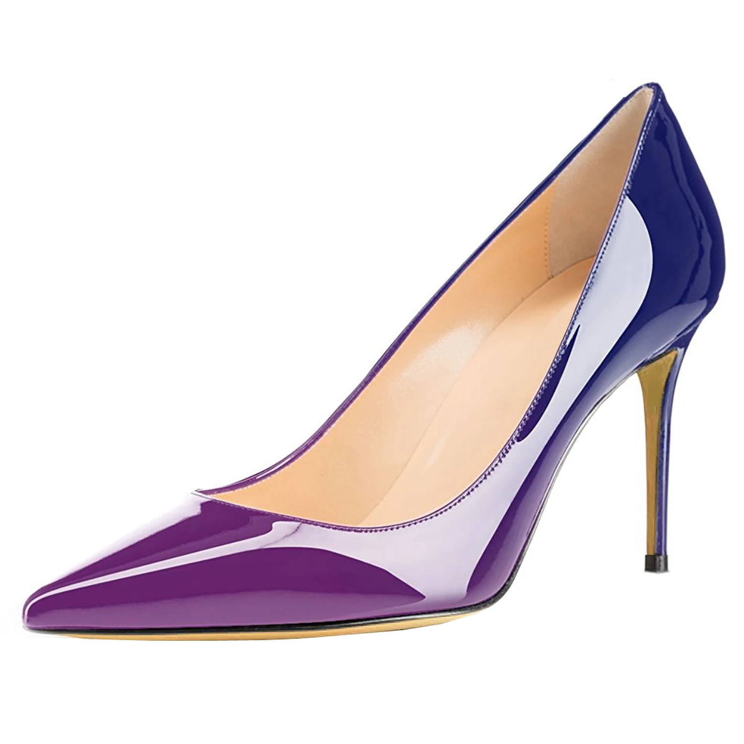 

Lovirs Womens Office Basic Slip on Pumps Stiletto Mid-Heel Pointy Toe Suede Shoes for Party Dress