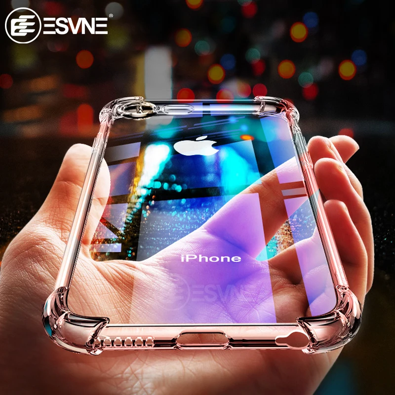

Luxury Shockproof Transparent Silicone Phone Case For iPhone X XR XS 11 pro Max Coque iPhone 8 7 6 6S Plus case protection Cover