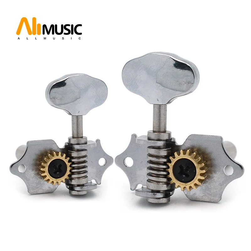 

6PCS 18:1 Gear Ratio Vintage Open Gear String Tuners Tuning Pegs Middle Hole for Classic Guitar Chrome