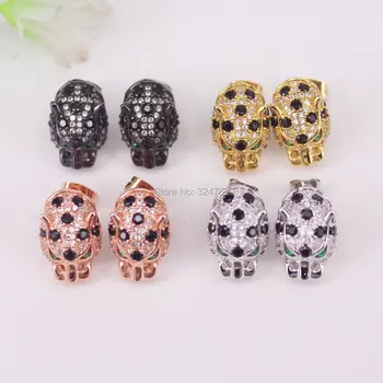 

5Pairs Fashion Micro Pave CZ Leopard Shape Stud Earring ,CZ Stud Earrings