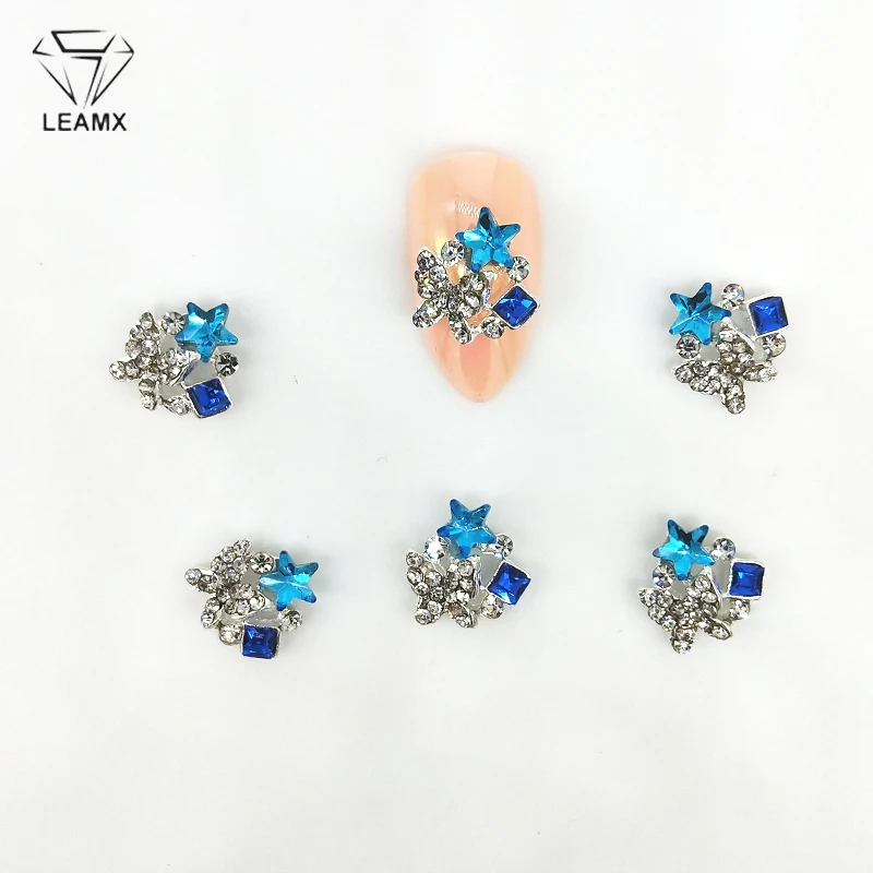 

LEAMX 10 PCS/bag 3D Rhinestones Nails Jewelry Butterfly With Star Nail Art Decorations Gems Alloy Nail Diamonds DIY ManicureL411