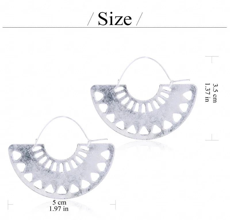 Большие полые серьги-кольца Badu, полукруглые винтажные этнические серьги, геометрические модные ювелирные изделия для девушек в стиле панк, Прямая поставка