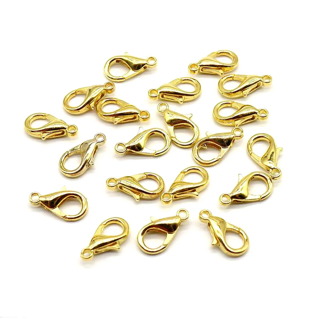 12*6mm 50pcs/lot Fashion Jewelry Findings,gold lobster clasp Hooks for