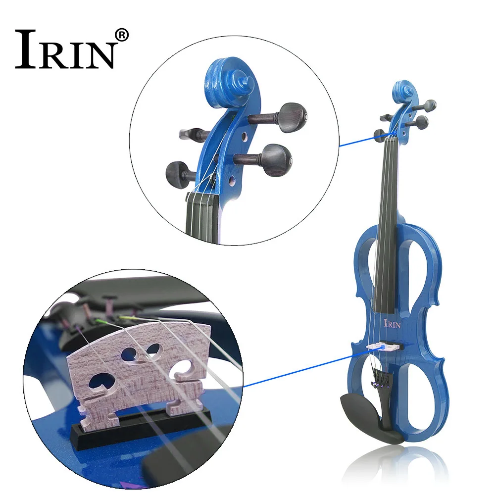 IRIN синяя электроакустическая скрипка высокого класса синяя для начинающих играть электроакустическая скрипка