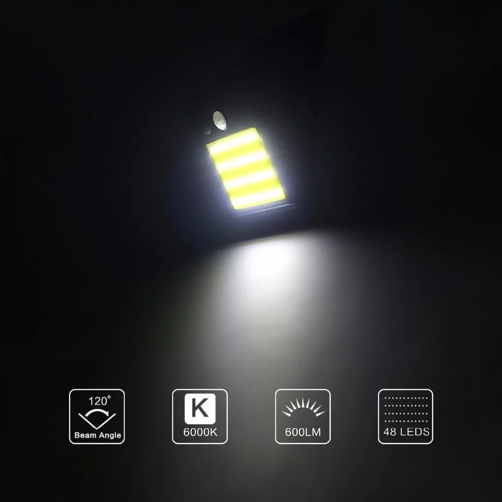 Emissor de Luz Sensor de Movimento Luzes de Parede ao ar Jardim de Casa Lâmpada de Poupança de Energia Solar de Segurança 48 à Prova Diodo Solar Luzes Super Bright d' Água Levou Livre 6 Lâmpadas solares