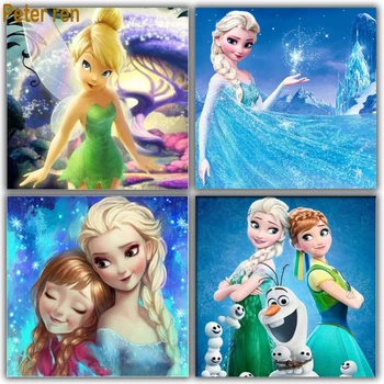 

Full Diamond Embroidery Diamond mosaic Round\Square Diamond Painting Cross Stitch Home Decor Ice and snow girl "Elsa And Anna"
