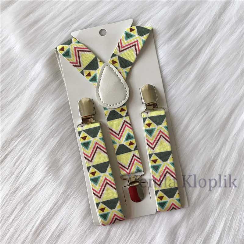 Children Yellow Geometric Design Fashion Suspenders Baby Boys and Girls