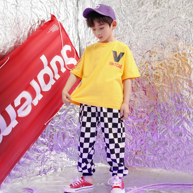 

Children Casual Pants Cropped Loose Shirt Hip Hop Clothing Clothes Jazz Dance Costume for Girls Boys Ballroom Dancing Streetwear