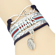 Бесконечная любовь браслет из титана футбольная команда Шарм Воск Кожа обертывание мужской браслет и браслеты для женщин ювелирные изделия