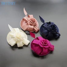 BRITNRY винтажные свадебные аксессуары для волос цветок шляпка невесты головной убор дешевые мини Свадебные шляпы