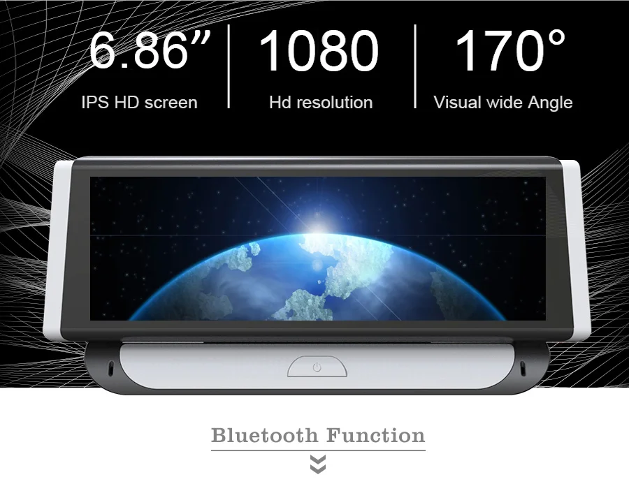 TOPSOURCE 6,86 дюймов DVR 4G ADAS Автомобильная камера gps навигация HD 1080P Android 5,1 видео рекордер Bluetooth 1G ram двойная камера объектива
