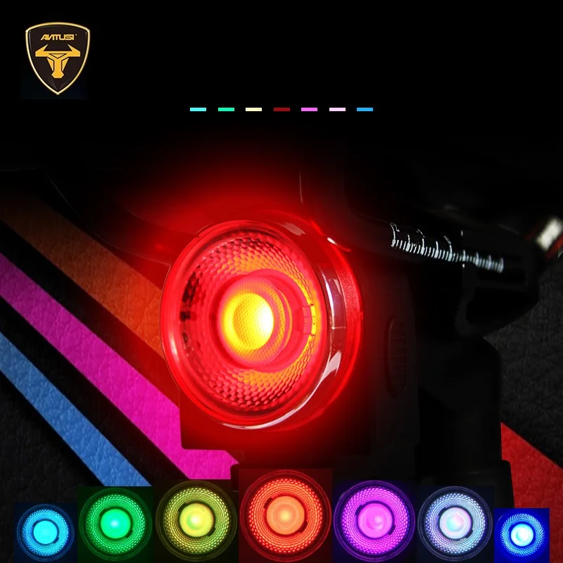 

ANTUSI 2019 Bicycle Saftey Rear Light 4 Light Modes 7 Colors MTB Taillight USB Charge Waterproof Road Bike Flash Warning Lamp
