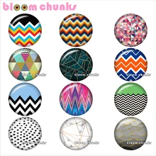 Круглый стеклянный кабошон зигзаг Геометрическая демонстрационная плоская задняя фурнитура 12 мм/18 мм/20 мм/25 мм TL1045